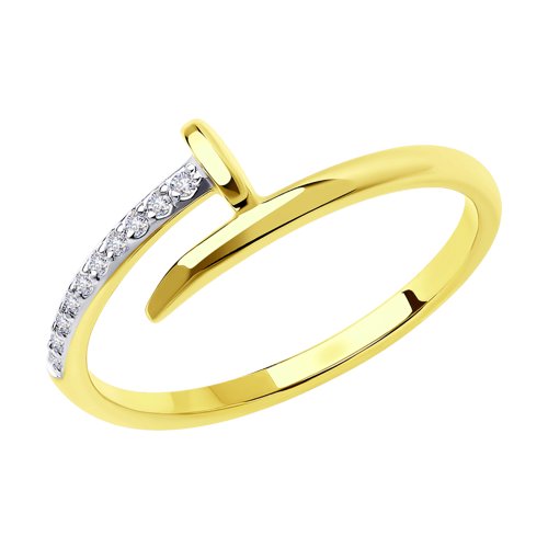 Кольцо, золото, фианит, 018681-2